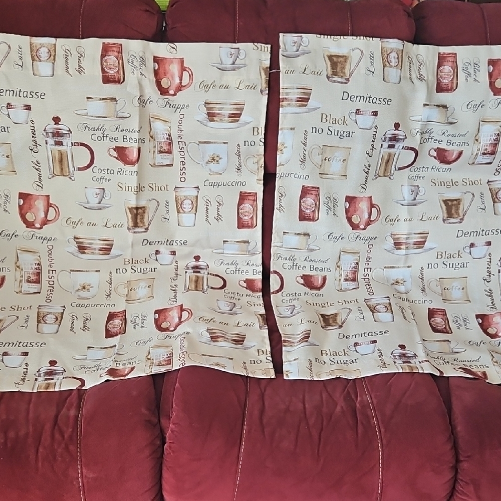 Berkley Coffee Shop Themed Kitchen Curtains